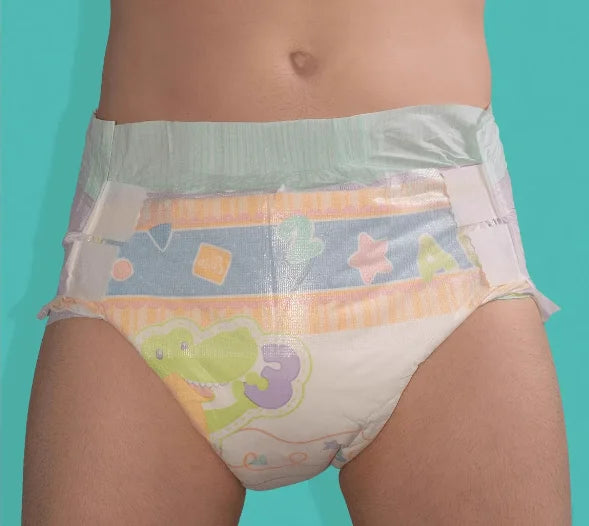 Adult Baby Diaper ABDL Diapers Brief High Absorption DDLG Cute Cartoon Pattern Cotton Soft Thick Disposable Diaper For Men Women