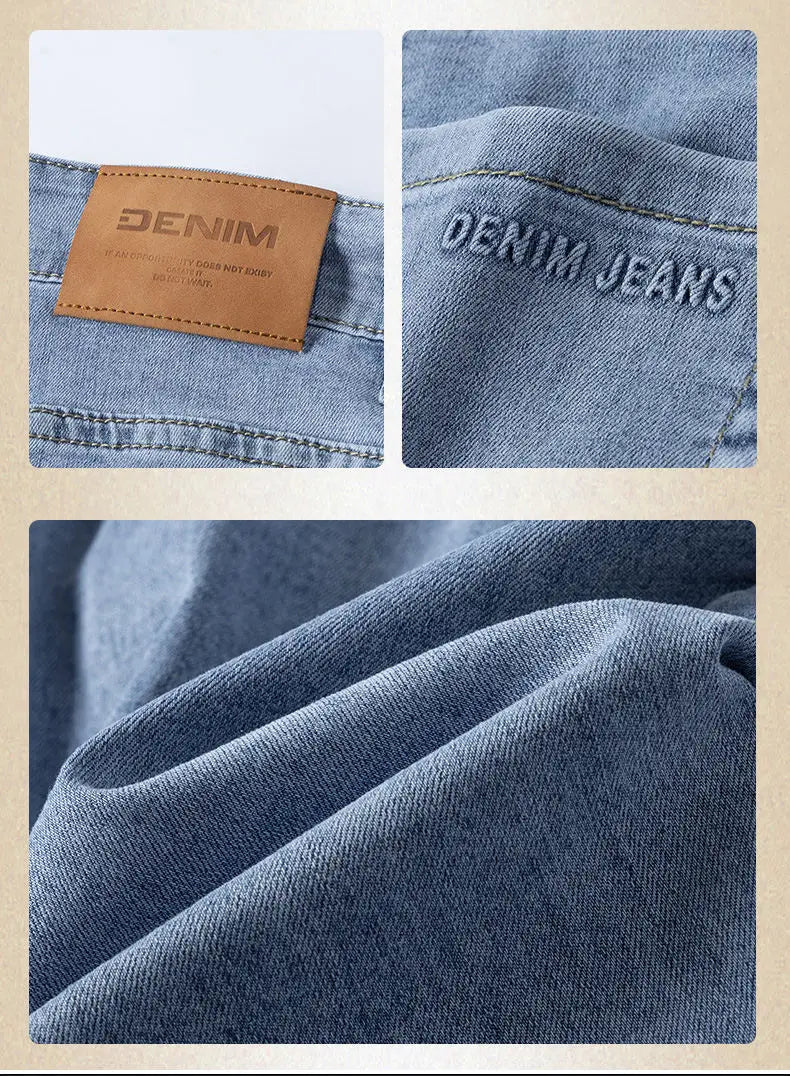 Men's Fashionable Jeans All-Season Cotton Blend Straight-Leg Pants Trendy Minimalist Versatile Casual Style Denim Wear Size29-42
