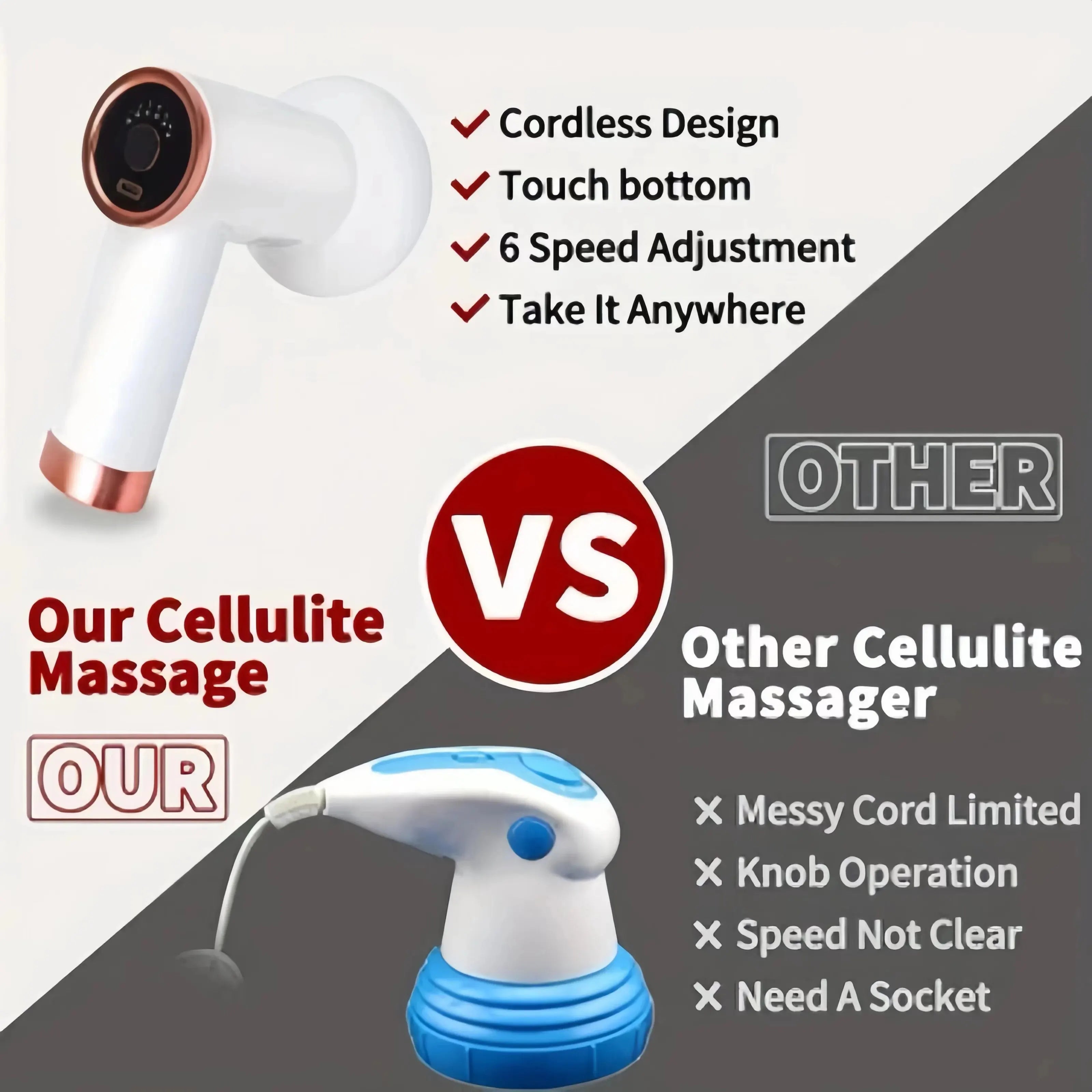 Body Massager, Home Massage Stick With 5 Massage Heads, Convenient Fat Pusher, Wireless Charging, Handheld Whole Body Kneading