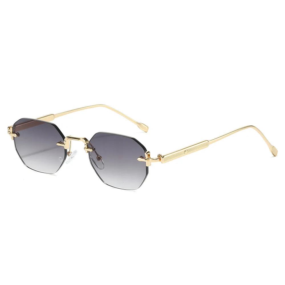 DDDLONG Retro Fashion Rimless Punk Y2k Sunglasses Women Men Sun Glasses Vintage UV400 Outdoor Shades D686