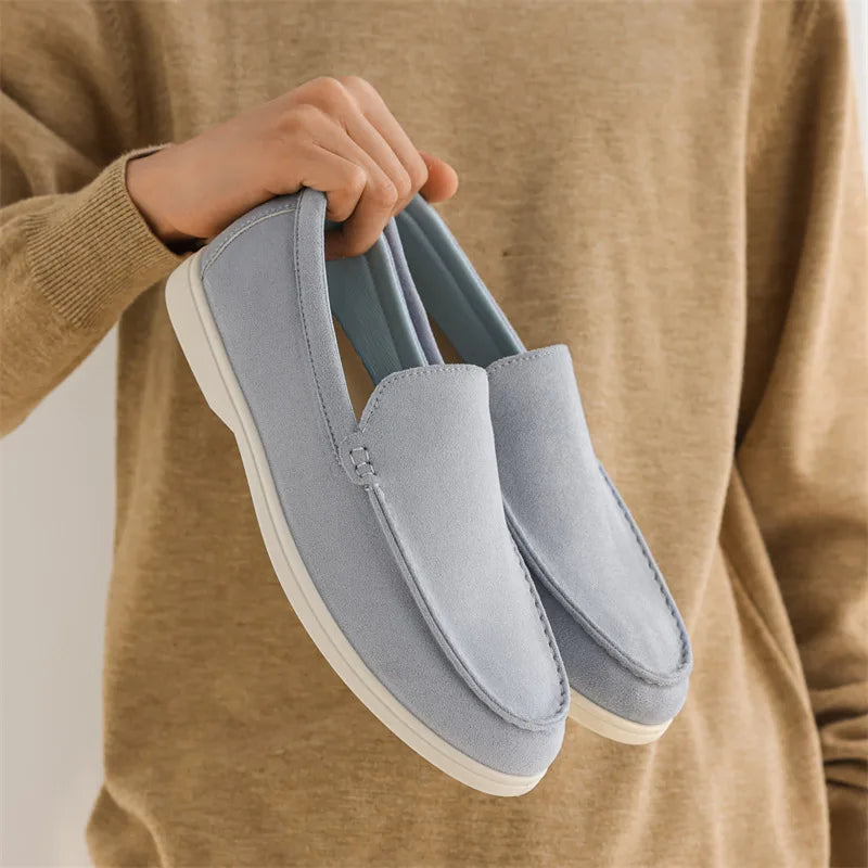 Men's Casual Shoes Suede Leather Loafers Classic British Style Men Shoes Lightweight Soft Moccasins Male Slip on Driving Flats