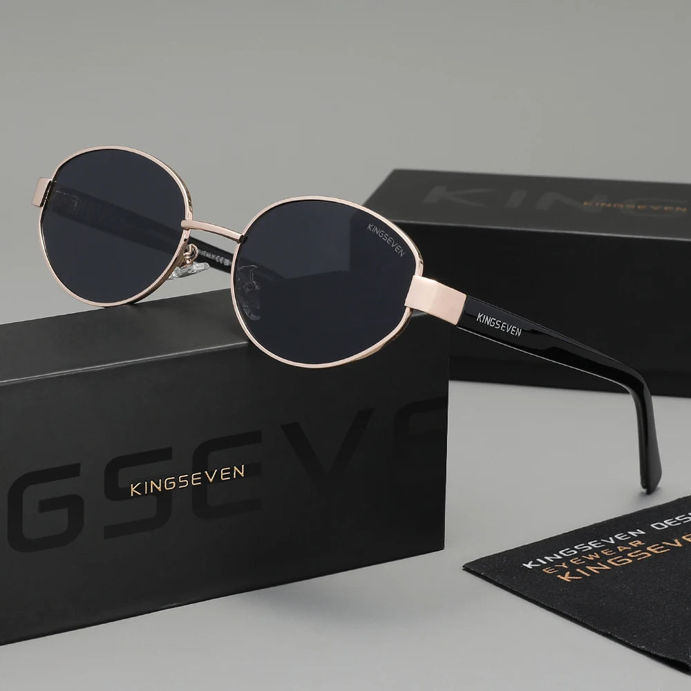 Brand Retro Luxury Sunglasses Women Men Polarized UV400 Glasses Alloy Oval Frame Anti-glare Fashion Driving Causal Eyewear