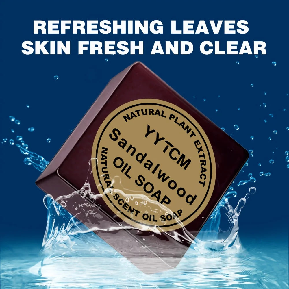 Sandalwood Soap, Men's Scented Soap, Long-Lasting Light Fragrance, Bath, Hand-Washing, Face-Washing Soap, Gentle Skin Care, Gift-Giving, Personal Use 65G/Piece-1 Piece