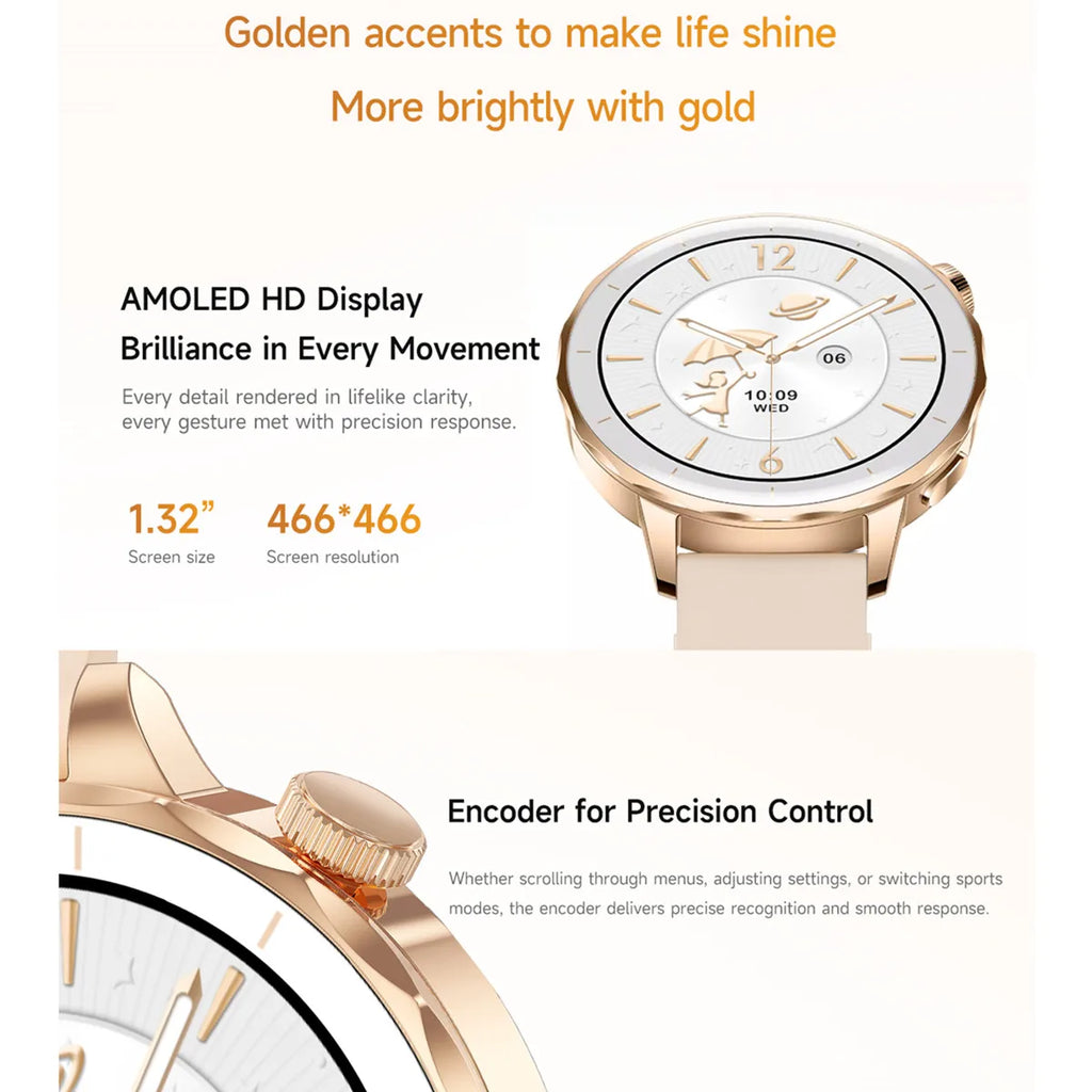 Smart Watch Women Hebrew 4GB/ROM Memory Bluetooth Network Sharing Whatsapp Messgae Reply Map Navigation Amoled Screen Smartwatch
