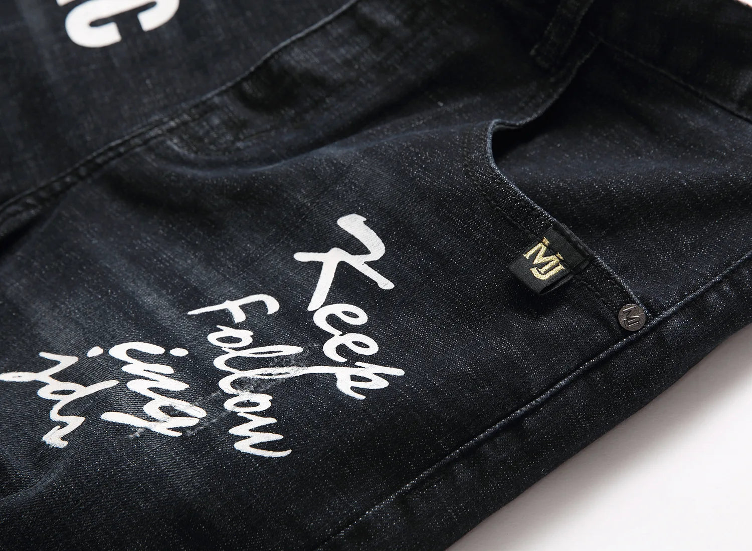 Men Summer White Ripped Denim Shorts Male Holes Short Jeans New Fashion Streetwear Stretch Jeans Shorts Pants Srtaight Fit Jeans