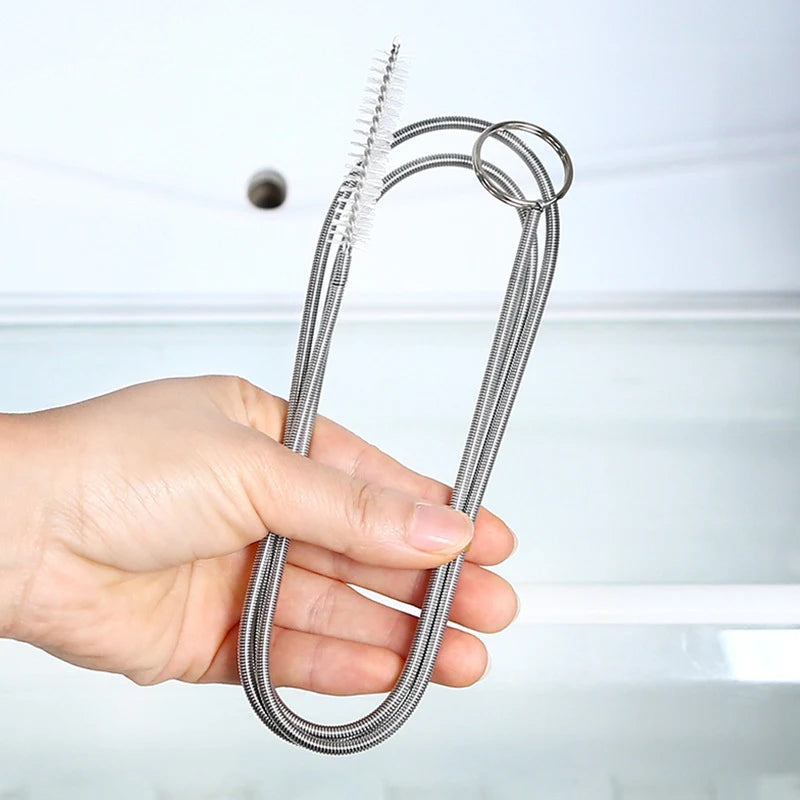 All-inclusive Cleaning Tools Set with Anti-Clog Feature- Brush, Hose, Syringe, Fridge Drain Hole Cleanser and more