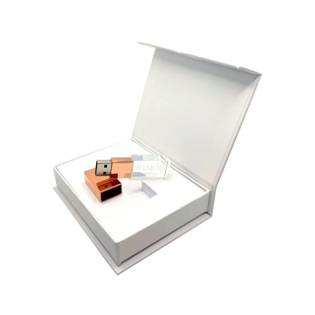 Custom LOGO Rose-gold Crystal USB2.0 128GB 64GB 32GB 16GB 8GB 4GB 2GB Flash Drive with White Box(Ship within 24 hours)