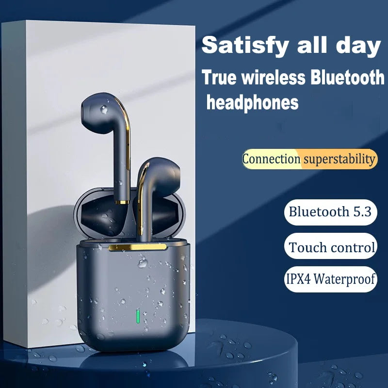 J18 Wireless Headset Bluetooth 5.3  Hifi In-ear Stereo Microphone Touch Waterproof TWS Noise Cancelling HD Gaming Headset 2025