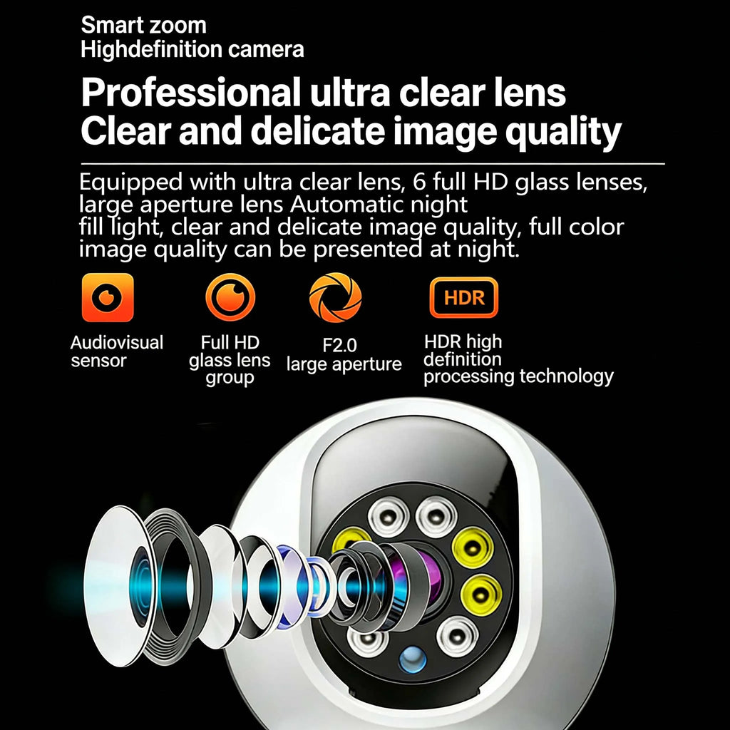 WiFi Camera Smart Home Indoor 2MP Wireless IP Surveillance Camera AI Detect Automatic Tracking Security Baby Monitor Camera