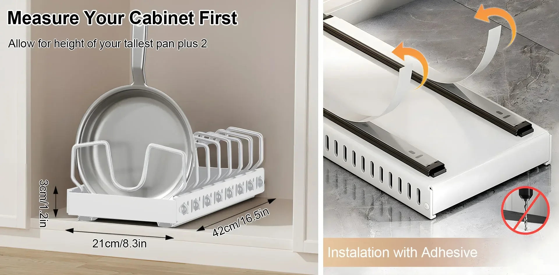 Kitchen Multifunctional Organizer - Pull-Out for Pots/Pans, Sliding Lid Holder, Spice Rack & Dish Drying Racks Drawer Organizer