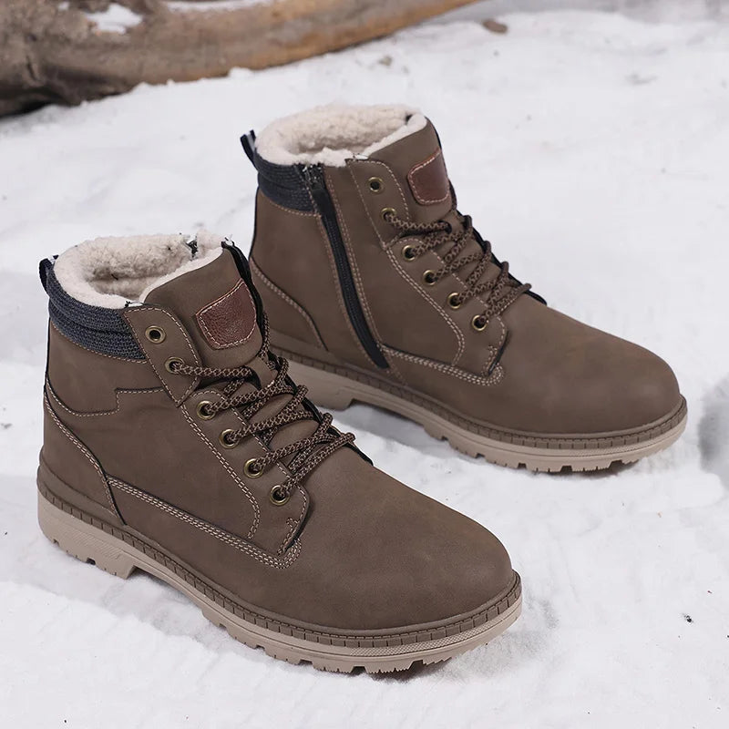Outdoor Leisure High Top Footwear Fashion Classic Winter Hiking Shoes Warm Anti Slip Ankle Snow Boots Men's Casual Shoes