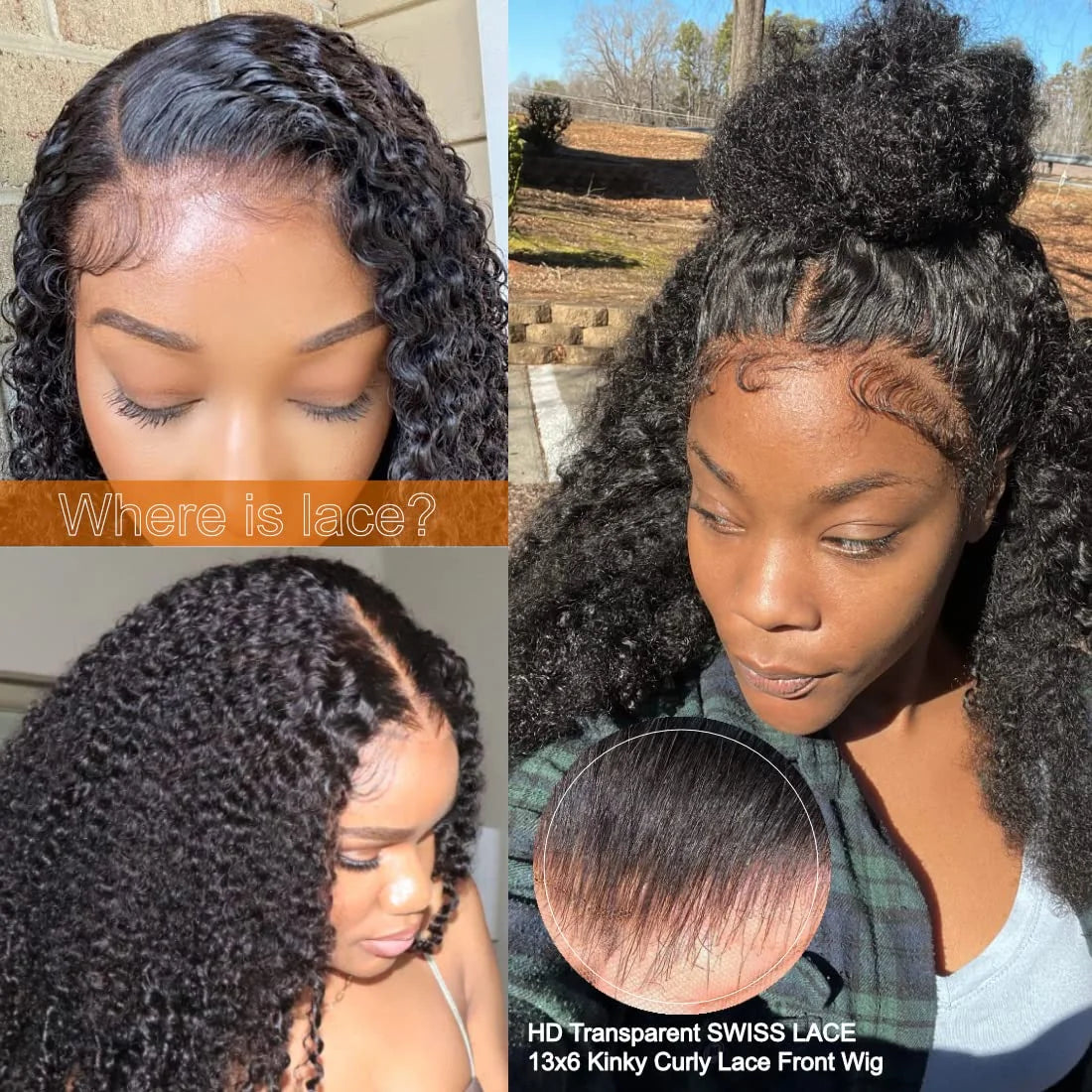 Kinky Curly Lace Front Wig 13x4 Lace Front Wigs Human Hair PrePlucked Kinky curly Human Hair Wig Human Hair Wig For Black Women