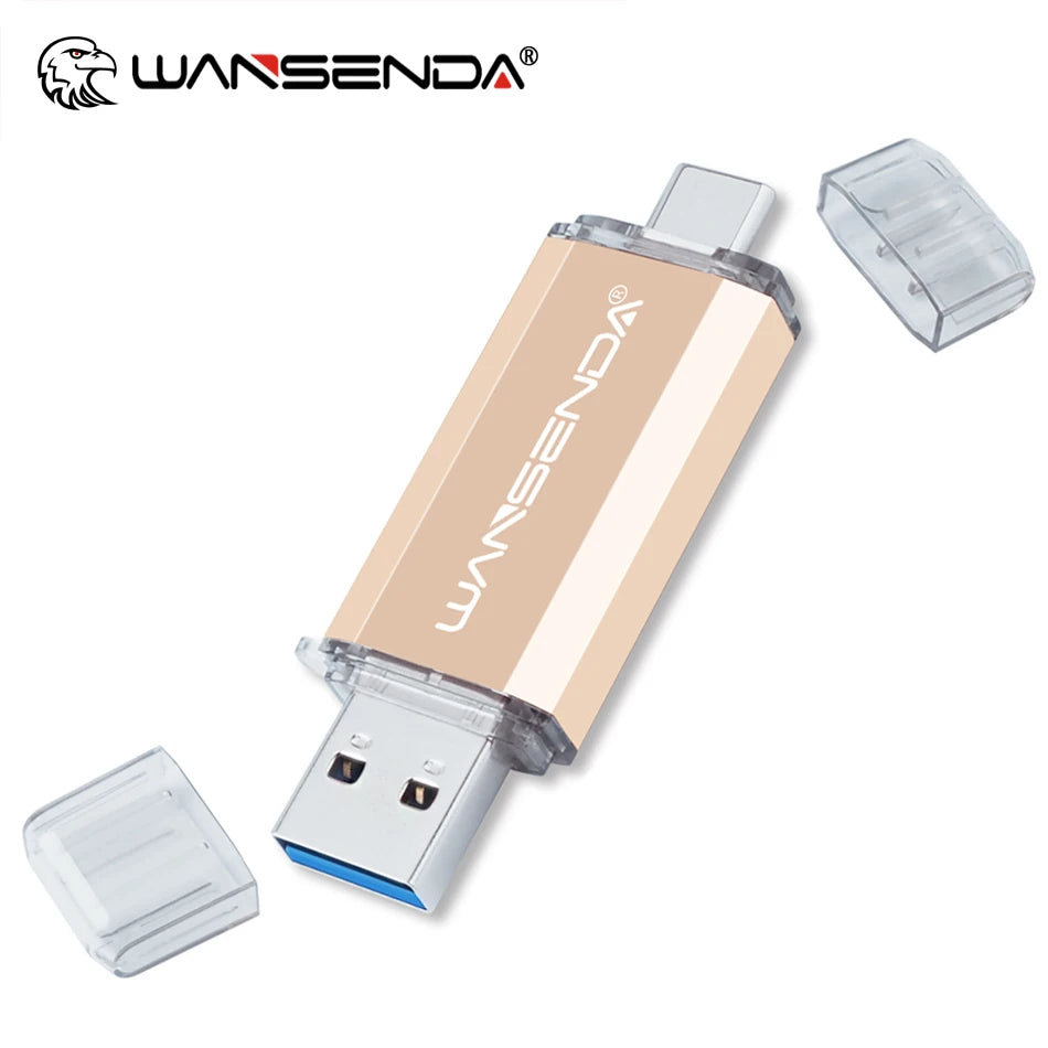 Hotsale WANSENDA OTG USB Flash Drive Type C Pen Drive 512GB 256GB 128GB 64GB 32GB 16GB USB Stick 3.0 Pendrive for Type-C Device