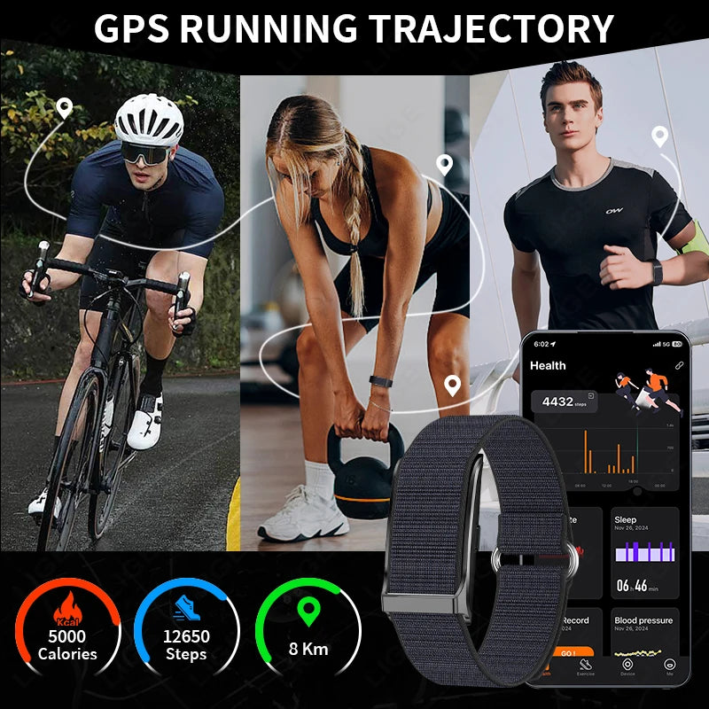 LIGE Smart Watch Men Health Fitness Tracker Screenless Smart Wristband Wearable Multiple Sports Modes 1ATM Waterproof Smartwatch