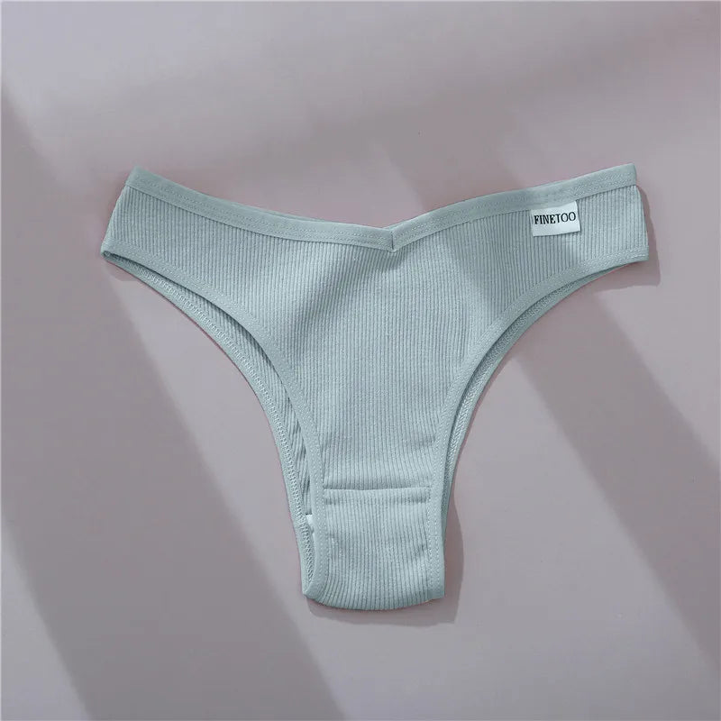 5Pcs/Set Women Cotton Brazilian Panties V Waist Female Underwear Comfortable Underwear Low Rise T-Back Bikini Girls Lingerie New