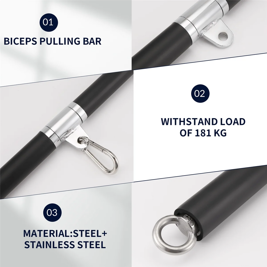ACKOR Training Pulling Bar Device Accessories Pull Down Straight Bar Biceps Pulling Bar for Home Gym Bodybuilding Equipment
