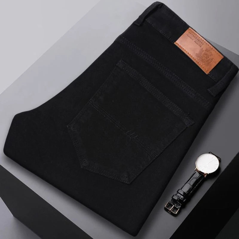New Autumn Men's Yellow Pink Red Slim Jeans Classic Straight Elasticity Denim Pants Male Brand Stretch Skinny Colorful Trousers
