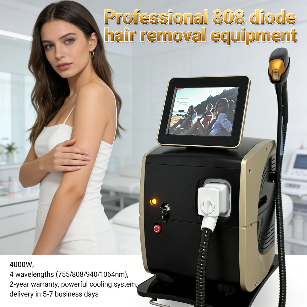 4 Wavelength Diode Laser Permanent Hair Remove Fast Depilation Painfree Follicle Penetration Skin Rejuvenation Device 4000W CE