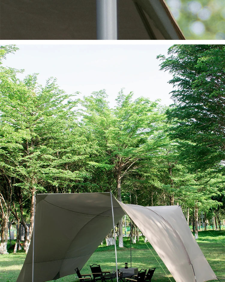 Silver Coated Sun Protection Camping Tent Large Family Size Windproof Rainproof Outdoor Canopy Tent with UV Block for Beach Pic
