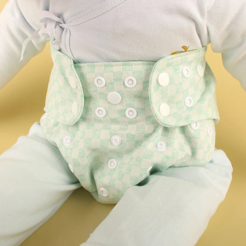 Reusable diapers pants for 0-3 years baby washable nappies ecological diapers organic cotton size adjustable soft 1 piece