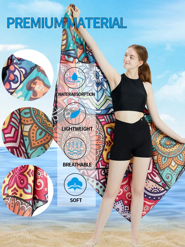 Big Microfiber Beach Towels Quick Dry Towel Sand Cloud Beach Towels Aldults Pool Towel for Travel Swim Pool Yoga（S16）