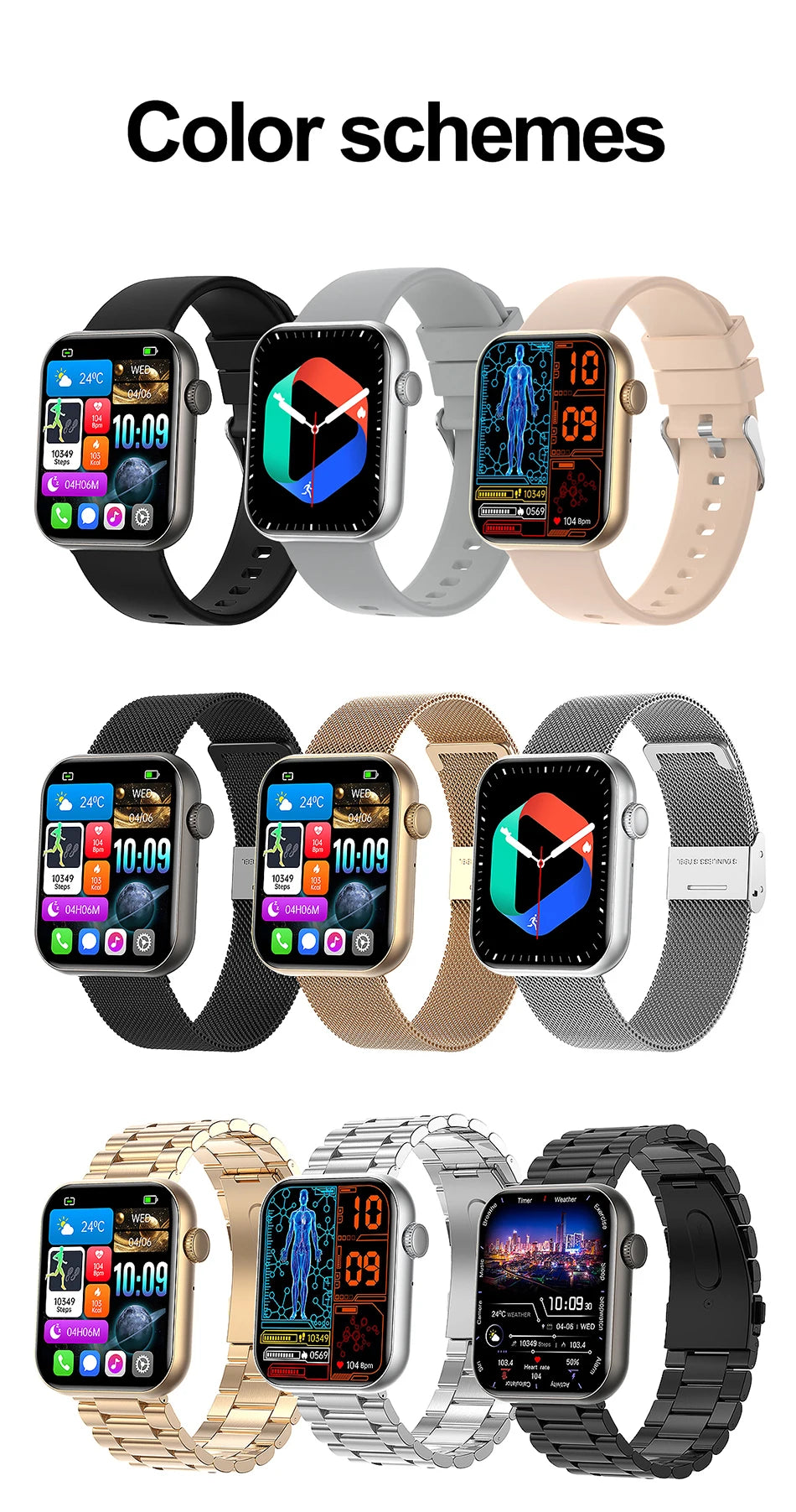 2025 New Smart Watch Full Touch Screen Bluetooth Call AI Voice Heart Rate Waterproof Watches Sports Bracelet Smartwatch Women