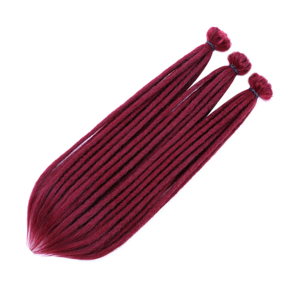 Synthetic Handmade Dreadlocks Hair Extensions Natural Braiding Hair For Black Women Crochet Hair Ombre Colored Crochet Braids