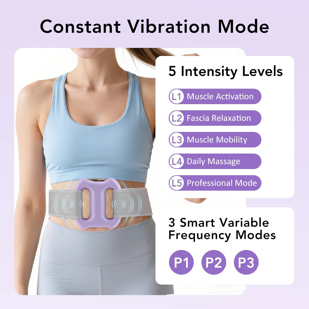 Electric Full-Body Fascia Massager with Belt Dual-Ring Ergonomic Portable Vibration Fat Loss Deep Tissue Body Muscle Relaxation