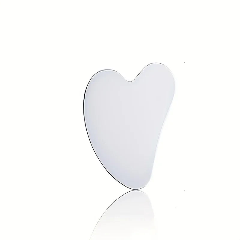 2pcs Stainless Steel Gua Sha Tool - Ultra-Thin Heart Shape with Triangle Edges for Face & Hand Massage, Relaxation & Muscle
