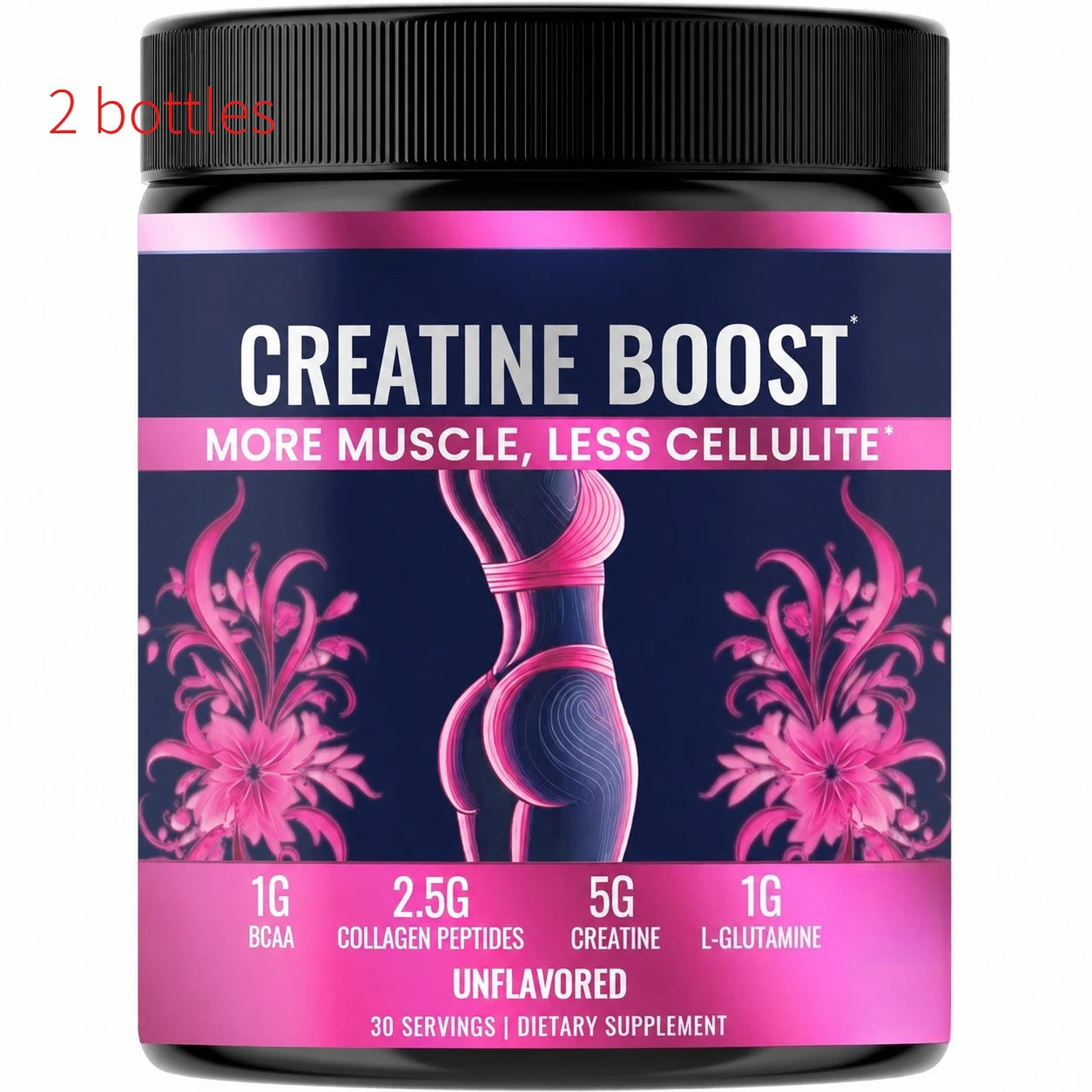 Creatine Powder for Women 5g Monohydrate with Collagen Peptides BCAA L-Glutamine Unflavored 30 Servings Daily Wellness Support