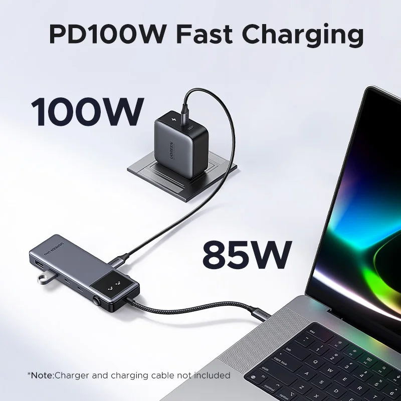 UGREEN USB-C HUB 6-in-1 HDMI 4K60Hz PD100W 10Gbps USB3.2 Gen2 USB-C Splitter for Laptop Macbook Pro Air Expander Docking Station