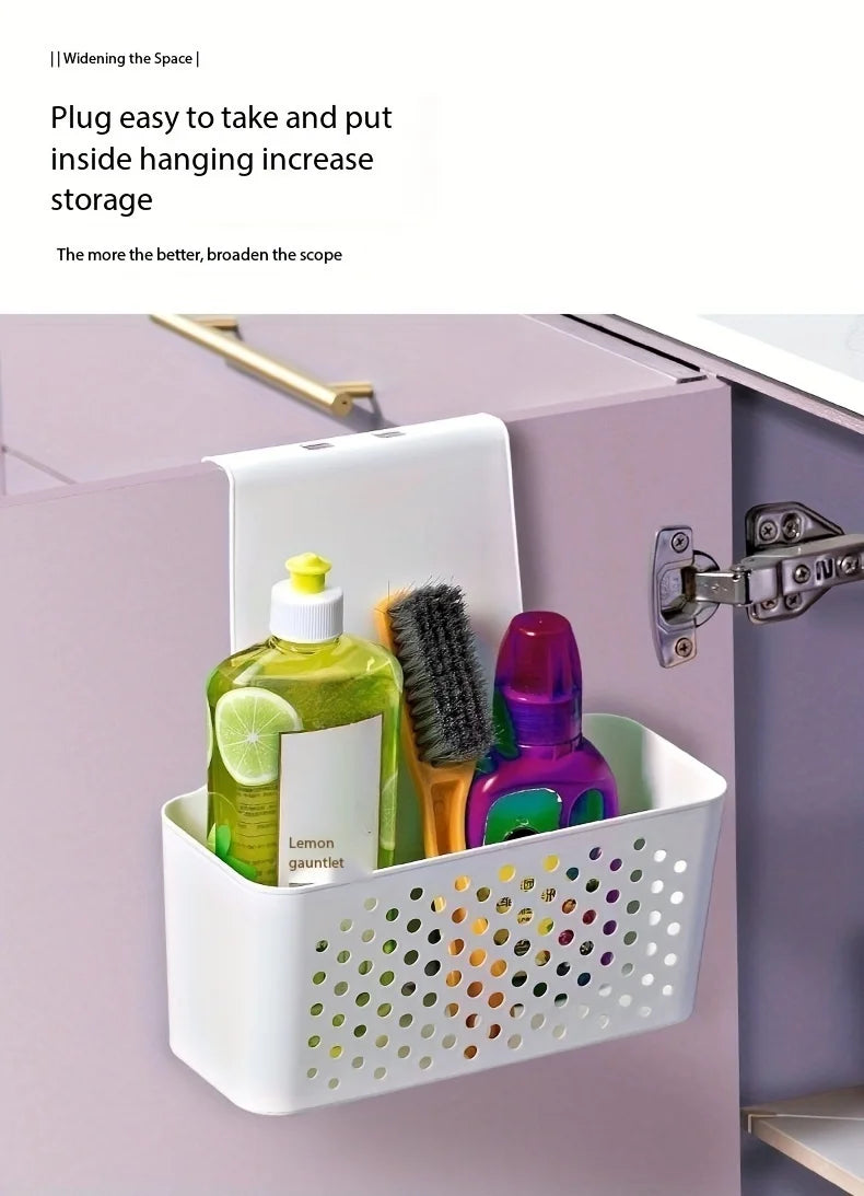 Kitchen Cabinet Door Interior Storage Shelf and Box, Hanging Hook Behind the Door, Kitchen Cabinet Door Basket  Shelf Baskets