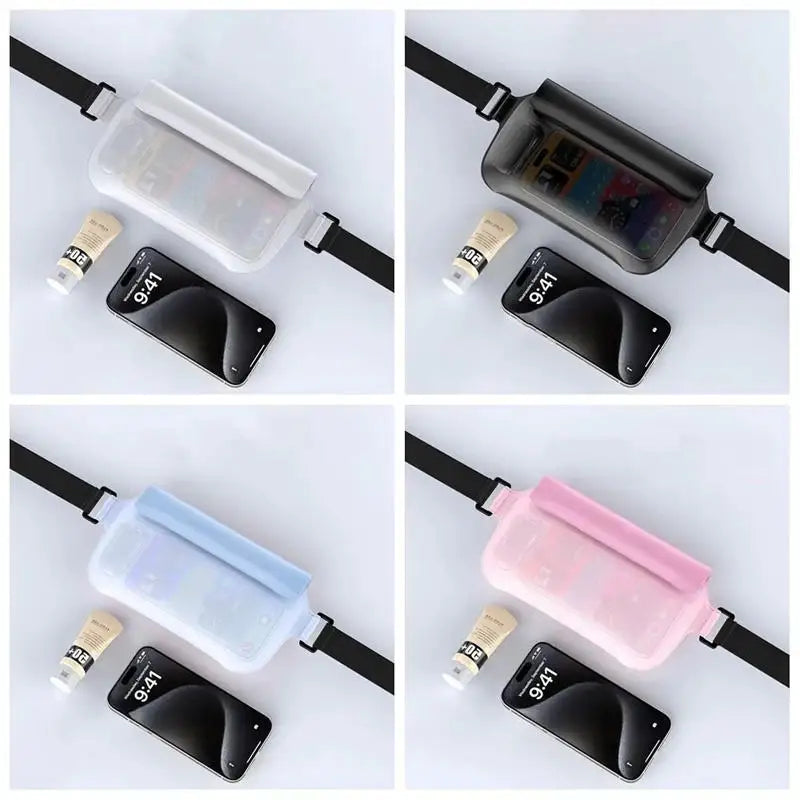 Waterproof Mobile Phone Pocket Bag Valuables Belt Bag Beach Swimming Snorkeling With Adjustable Touch Screen Drifting Snorkeling
