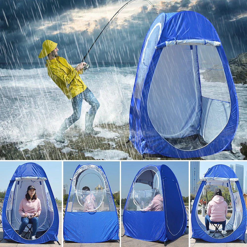 Portable Outdoor Fishing Tent UV-protection Tent Pop Up Single Tent Automatic Instant Tent Rain Shading Tent for Outdoor Camping