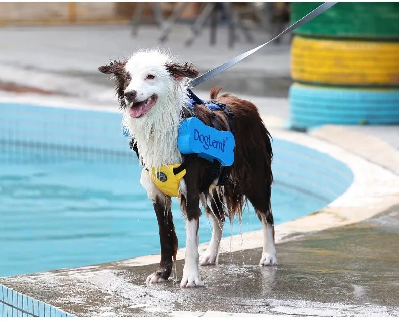 2 in 1 Summer Dog Swimming Rescue Vest Harnesses Adjustable Dogs Life Saving Jacket Swim Chest Strap Walking Out Vest Harnesses