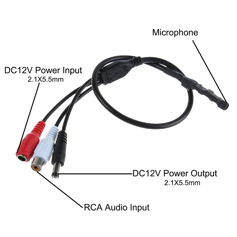 Uvusee Mini Microphone High Sensitive Pickup Audio Mic Microphone for Cctv Security Camera DVR System