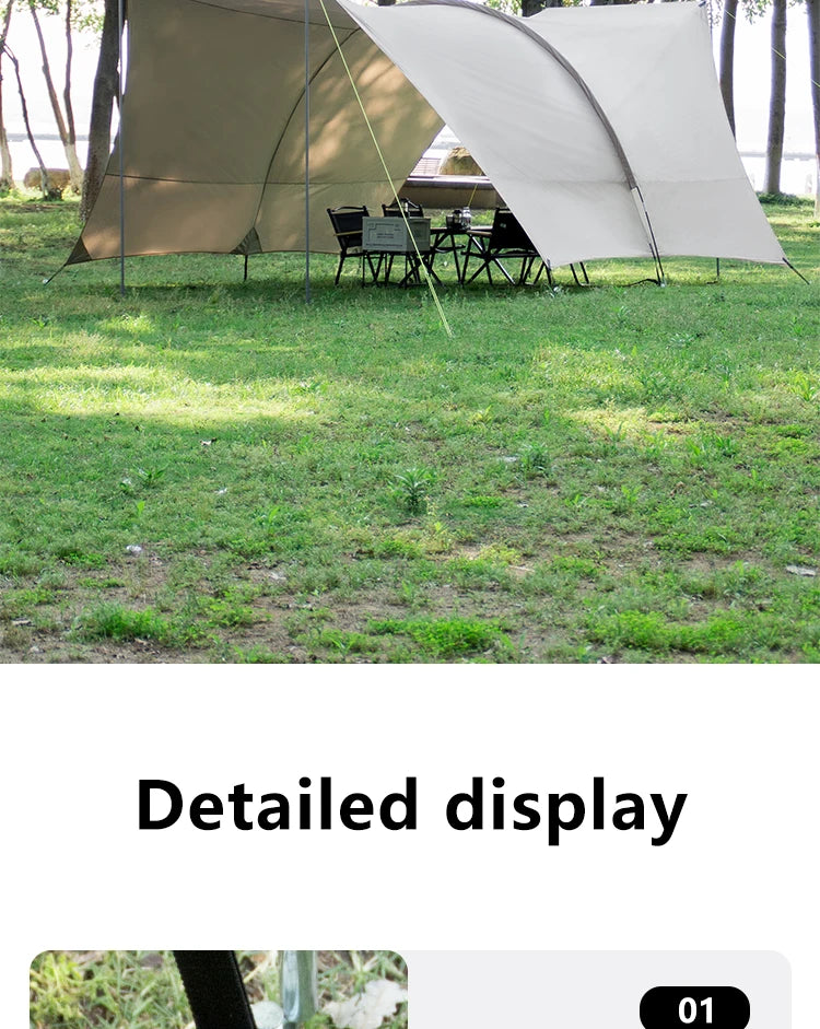 Silver Coated Sun Protection Camping Tent Large Family Size Windproof Rainproof Outdoor Canopy Tent with UV Block for Beach Pic