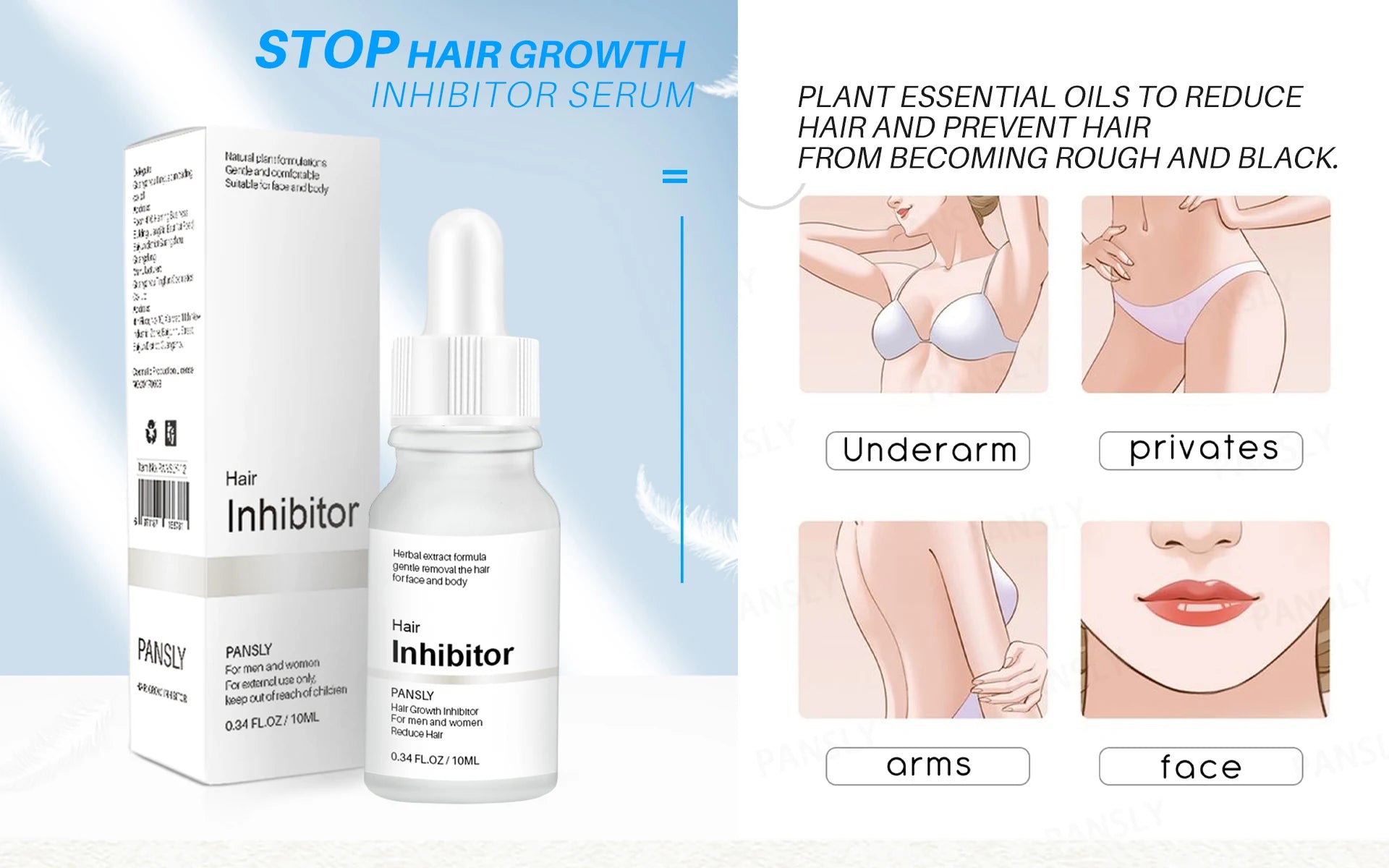Professional Stop Hair Growth Inhibitor Serum Oil Painless Moisturizing Whitening Removal Non-irritating Skin Care Body Beauty
