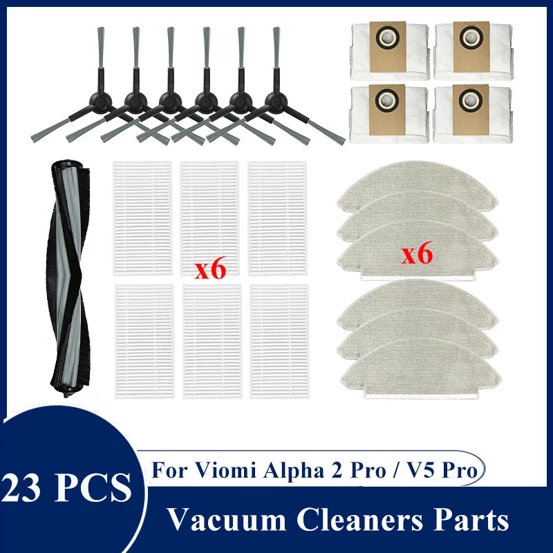 For Viomi Alpha 2 Pro / V5 Pro / V-RVCLM27B / V-RVCLM40B Vacuum Cleaner Parts Replacement Main Side Brush Filter Mop Accessory