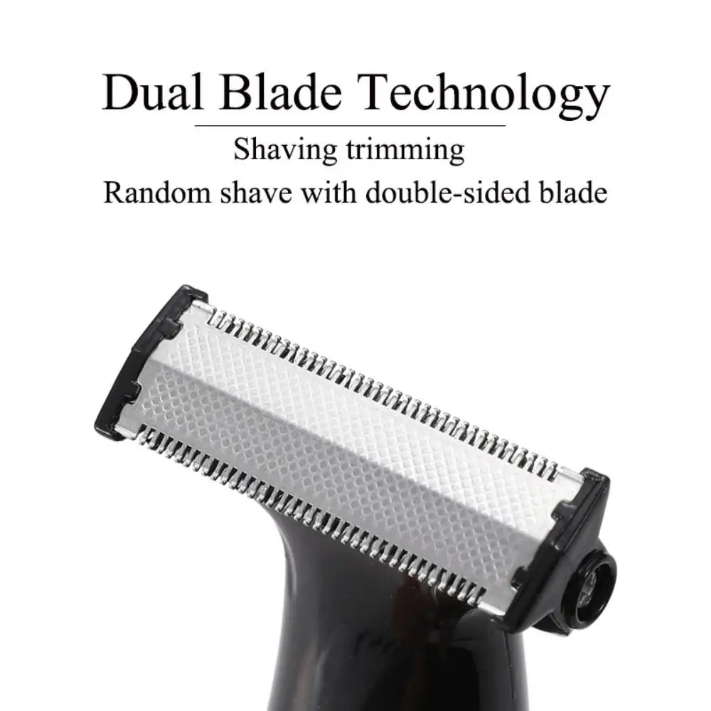 HTC Men's Electric One Blade Beard Trimmer Pubic Hair Body Hair Grooming Clipper for Men Bikini Epilator Rechargeable Shaver