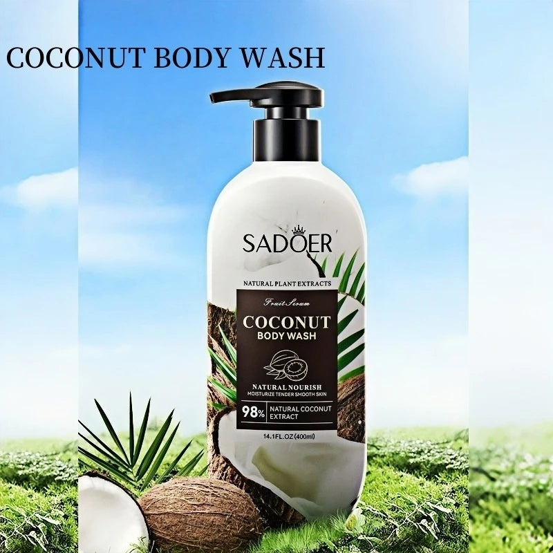 400ml of Gentle Coconut Shower Gel, Rich in Coconut Extract, Coconutamide Mea and Other Ingredients, with a Rich Coconut Scent, Long-Lasting Fragrance after Use, Light Foam Like a Cloud, Both Dense and Delicate, It Can Moistu