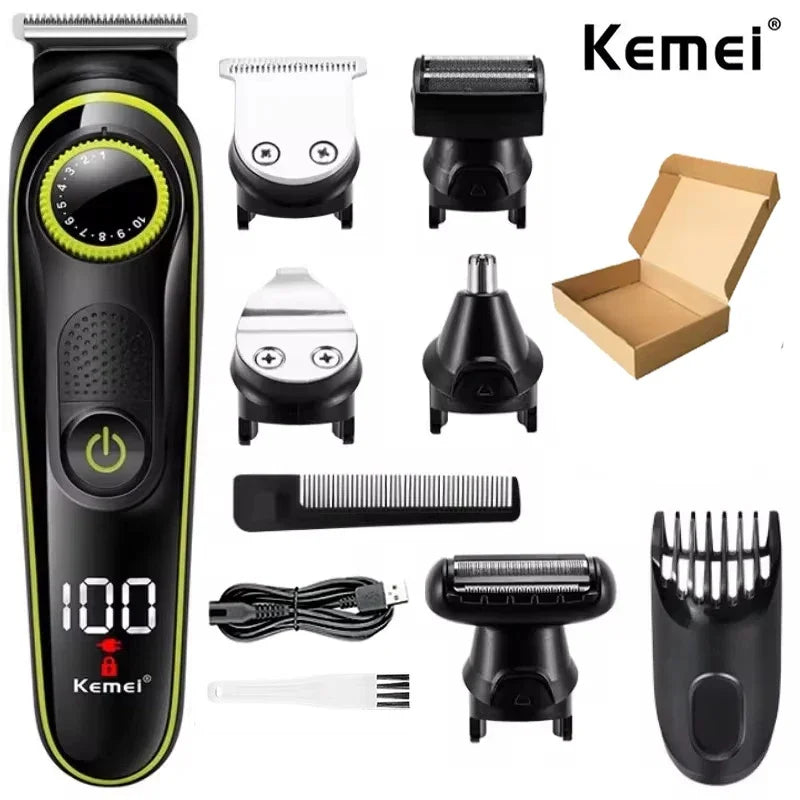 Kemei Hair Clipper Multifunctional Trimmer For Men Electric Shaver For Men's Razor Nose 5 In 1 Professional Trimmer KM-696