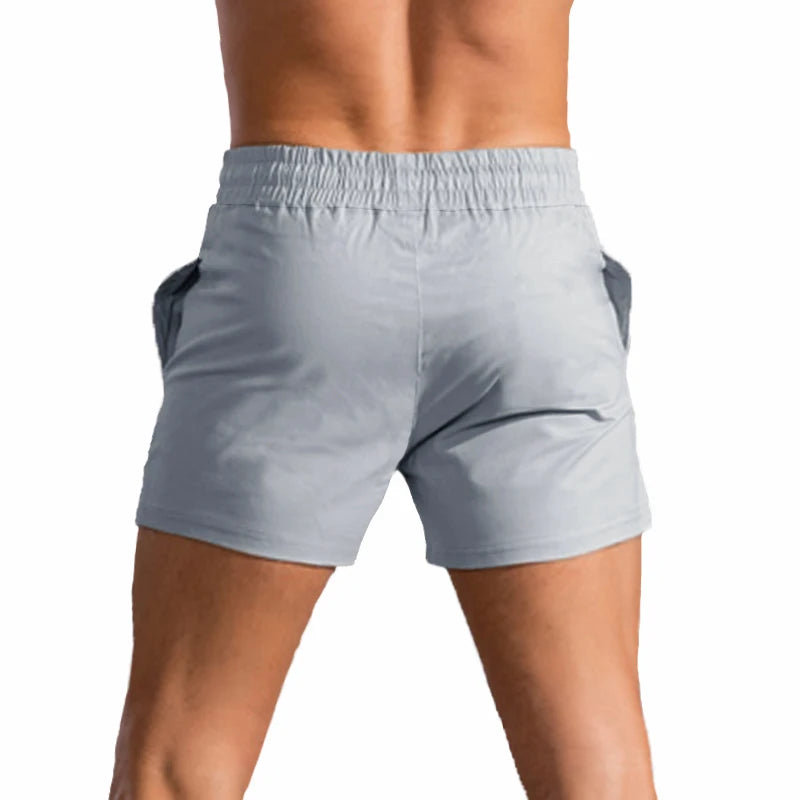 Slim Fit Shorts for Men Sports Gym Fitness Workout Jogger Light Weight Short Pants with Zipper Pockets