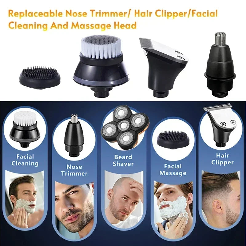 Replaceable 3D 4D 5D Floating Electric Shaver Head Spare Nose Trimmer Hair Clipper Head Facial Cleaning Brush And Massage Head
