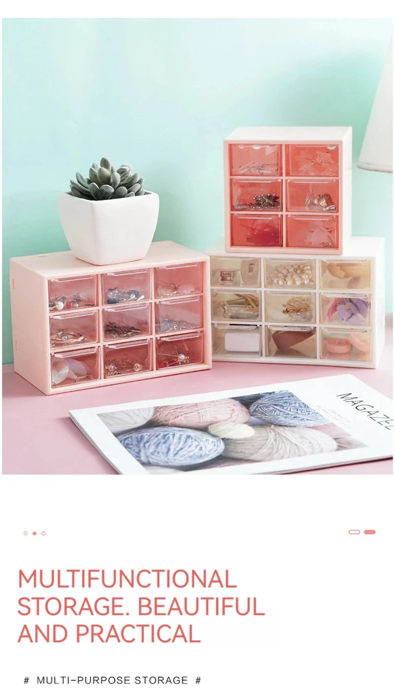 Simple High-Color Desktop Organizer Drawer Type Desktop Small Objects All-In-One Storage Cosmetic Tools Divider Shelf