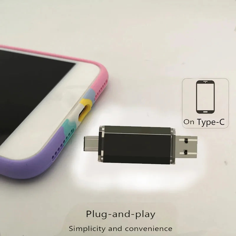 10pcs Type-C 4GB High Speed USB Flash Drive OTG Pen Drive Usb 2.0 Stick 8GB Pendrive Flash Disk for PC/Car/TV USB-C Free Logo