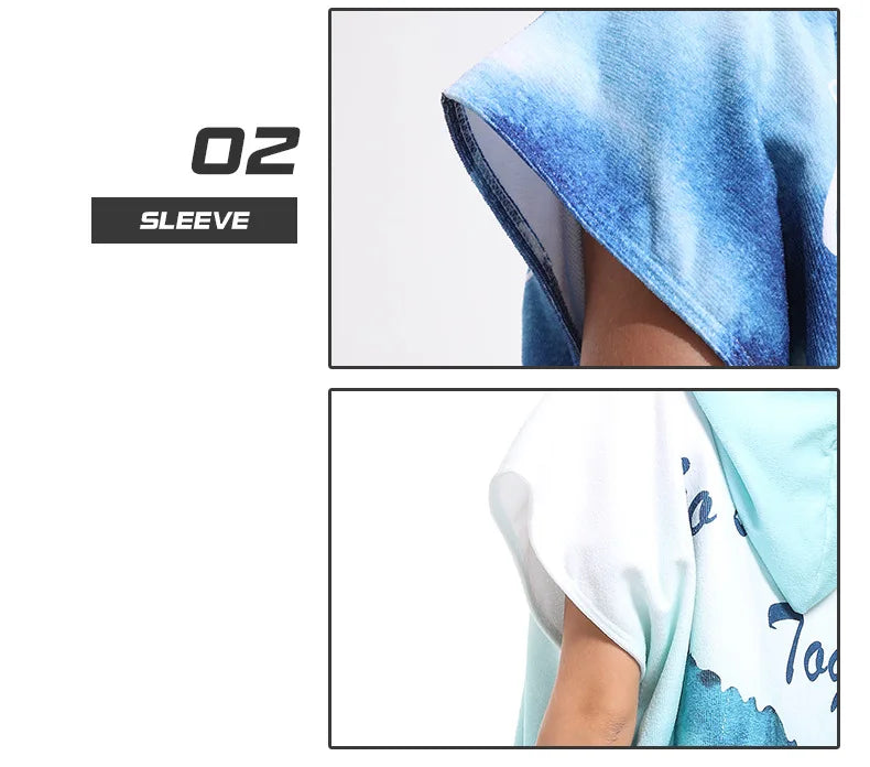 Microfiber Hooded Towel Men Women for Swimming Beach Travel Quick Dry Changing Robe Cape Bath Towel Bathrobe Surf Poncho
