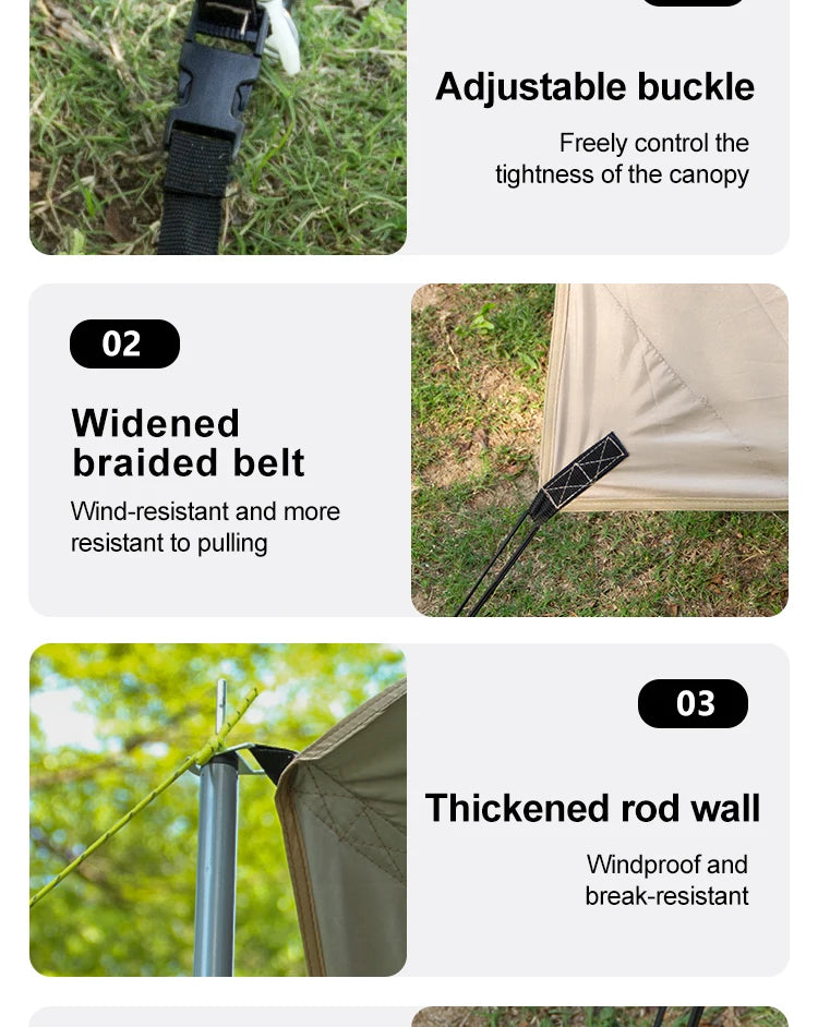 Silver Coated Sun Protection Camping Tent Large Family Size Windproof Rainproof Outdoor Canopy Tent with UV Block for Beach Pic