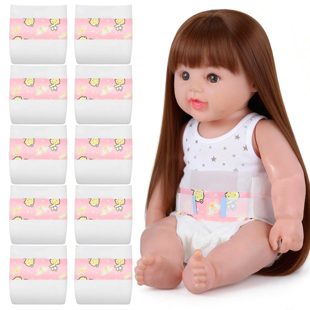 10pcs Diapers Baby Diaper Accessories Simulation Nappies Pretend Play Care Props Dress Diapers For For Baby Diaper