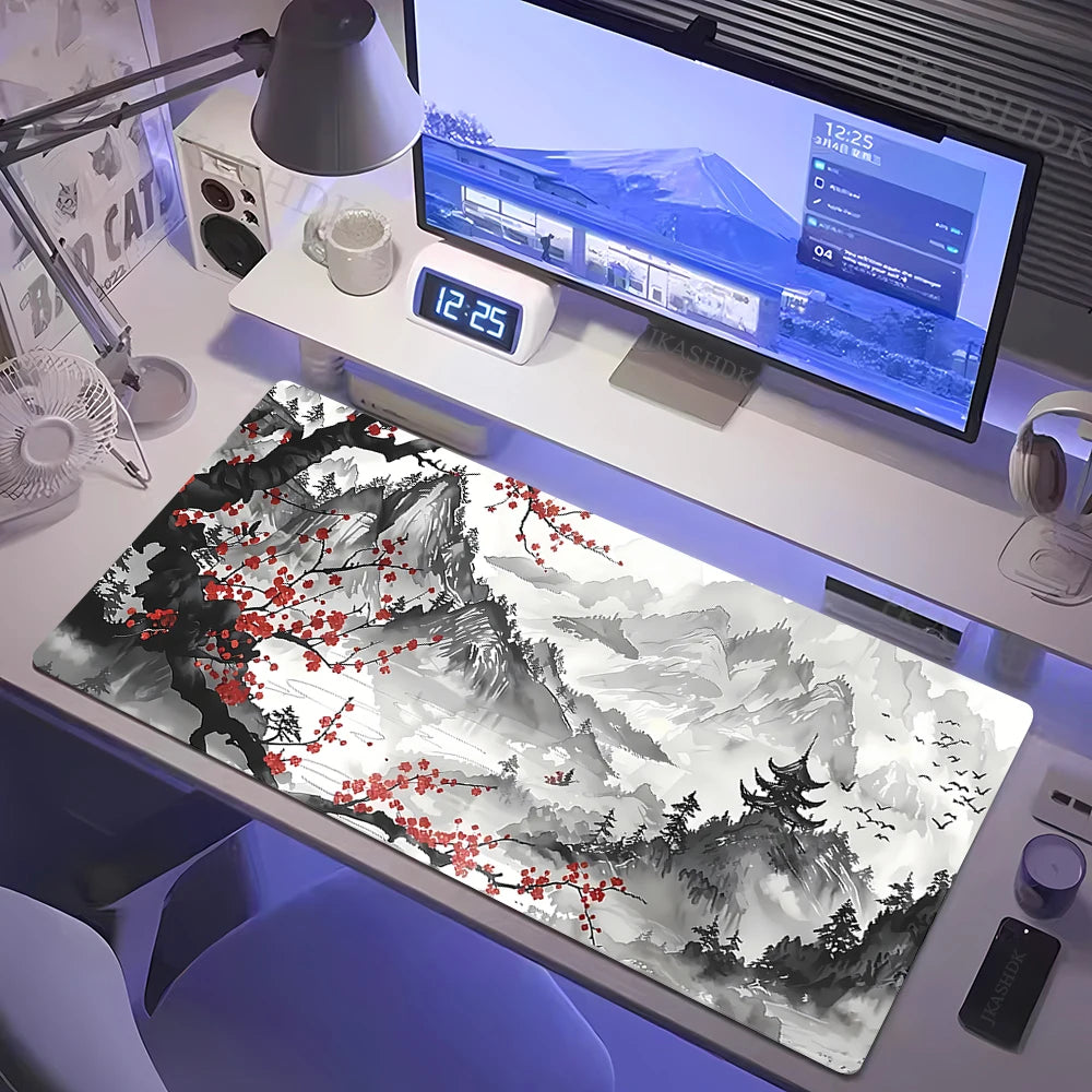 Cherry Blossoms Wrist Rest Keyboard Gaming Mouse Pad White Mousepad Pk Control Welcome Mat Desk Decorations Office Rug Keypad